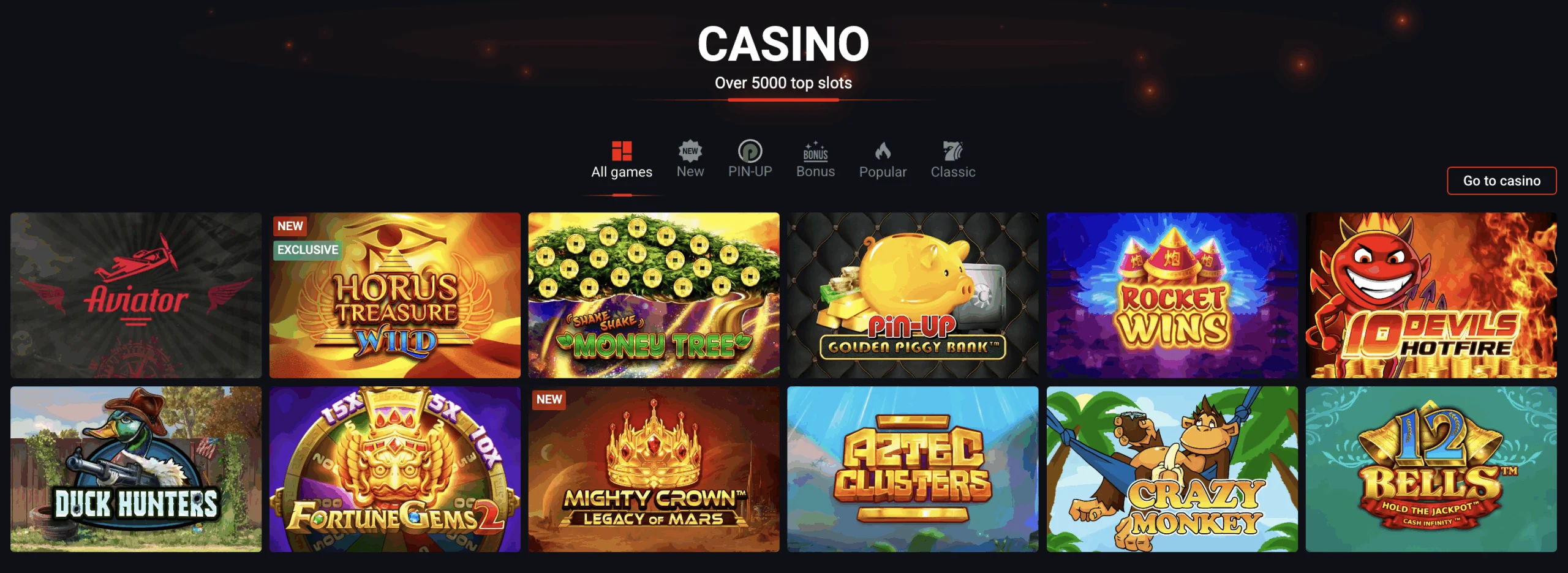 games at Pin Up Casino